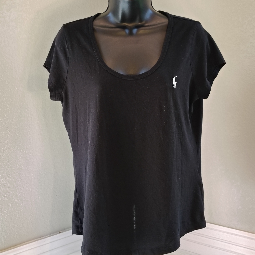 Polo Ralph Lauren Basic Black Scoop Nick T Y2K '90s Juniors Large